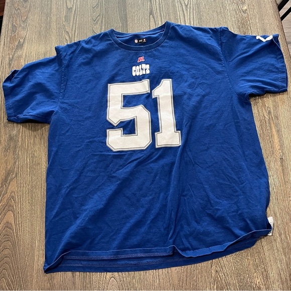 NFL Team Apparel Indianapolis Colts #51 Angerer Jersey Short Sleeve Blue 2XL - Picture 1 of 5